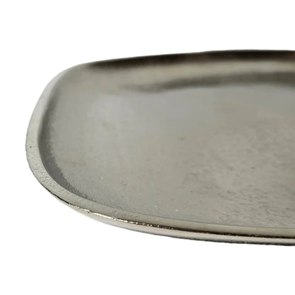 Dekoteller Metall silber Dekoschale Metallteller Deko Schale Teller 25 x 22 cm