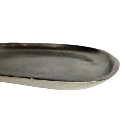 Dekoteller Metall silber Dekoschale Metallteller Deko Schale Teller 20 x 18 cm