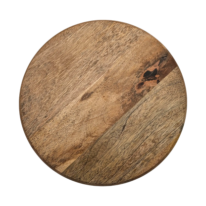 Dekoteller rund auf Füßen Kerzentablett Mangoholz 29 cm Holztablett Blumenhocker Dekorativ