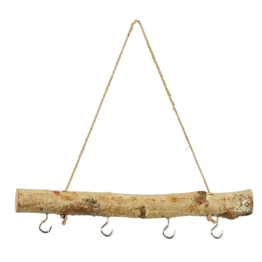 Dekozweig Holz 4 Haken Fensterhänger braun natur Deko Landhaus Ast Dekoast 30 cm