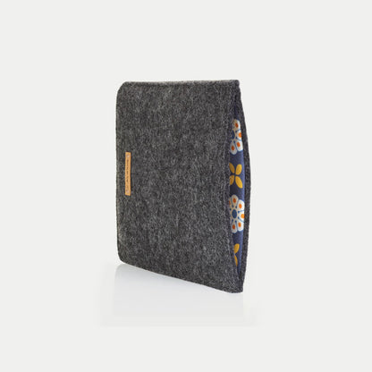 Cover for Tolino Epos 2 | made of felt and organic cotton | anthracite - bloom | Model "LET"