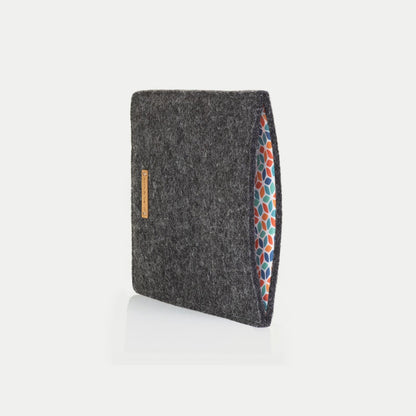 Hülle für PocketBook InkPad Eo | aus Filz und Bio-Baumwolle | anthrazit - colorful | Modell "LET"