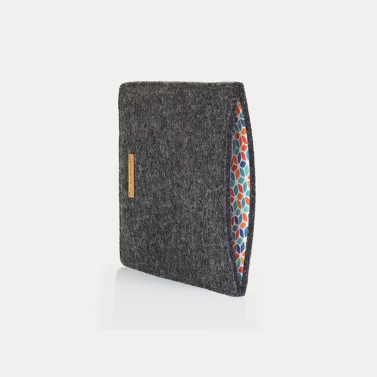 Hülle für PocketBook InkPad Eo | aus Filz und Bio-Baumwolle | anthrazit - colorful | Modell "LET"