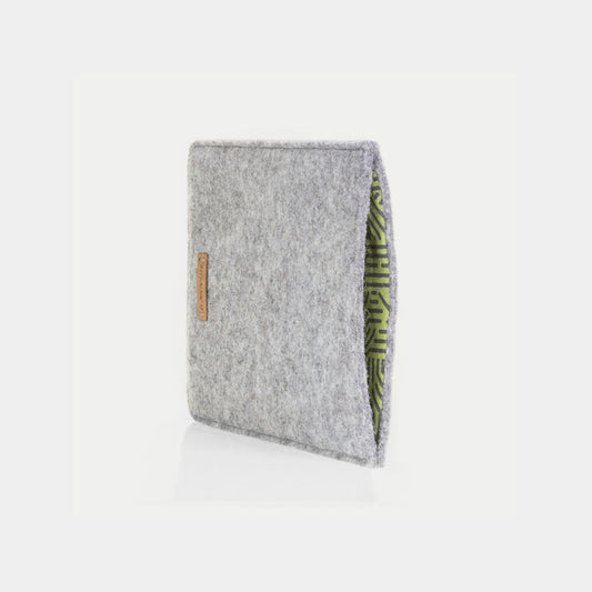 Hülle für Onyx Boox Volta 4 | aus Filz und Bio-Baumwolle | hellgrau - stripes | Modell "LET"