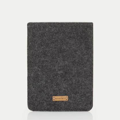Hülle für Kobo Glo | aus Filz und Bio-Baumwolle | anthrazit - shapes | Modell "LET"