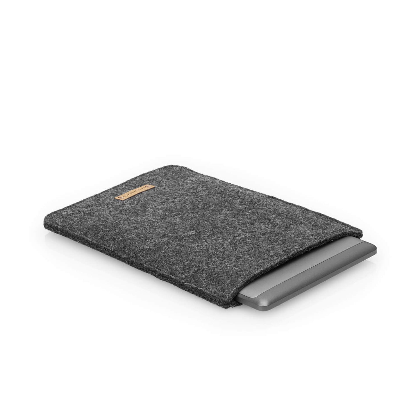 Hülle für PocketBook InkPad Lite | aus Filz und Bio-Baumwolle | anthrazit - tracks | Modell "LET"