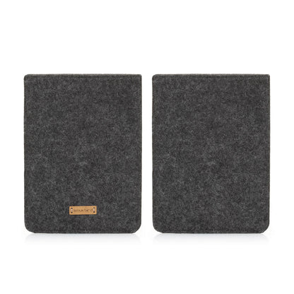 Hülle für Kobo Glo | aus Filz und Bio-Baumwolle | anthrazit - shapes | Modell "LET"