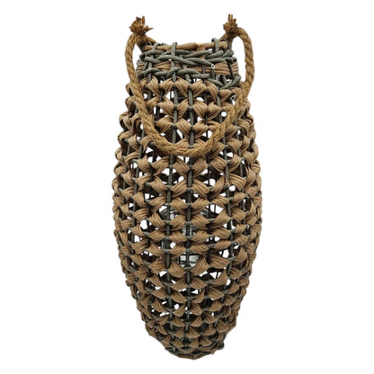 GILDE XXL Laterne 58x28 Geflecht Laterne in Rattan Optik aus Kunststoff Großes Windlicht