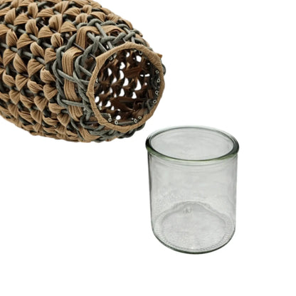 GILDE XXL Laterne 58x28 Geflecht Laterne in Rattan Optik aus Kunststoff Großes Windlicht