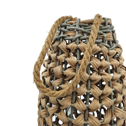 GILDE XXL Laterne 58x28 Geflecht Laterne in Rattan Optik aus Kunststoff Großes Windlicht