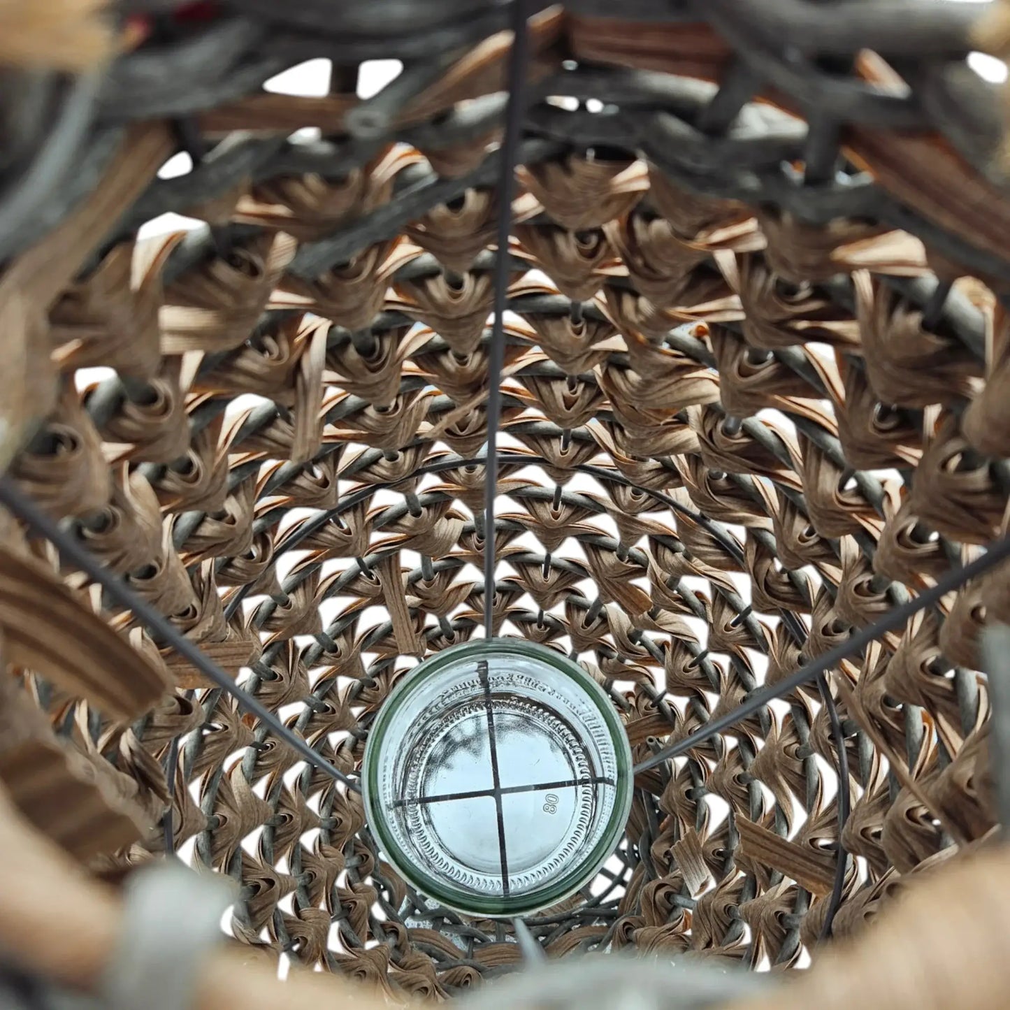 GILDE XXL Laterne 58x28 Geflecht Laterne in Rattan Optik aus Kunststoff Großes Windlicht