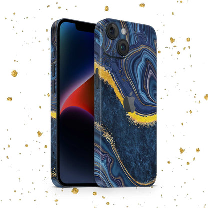 iPhone 12 Skin mit 24K Gold Luxury Blue
