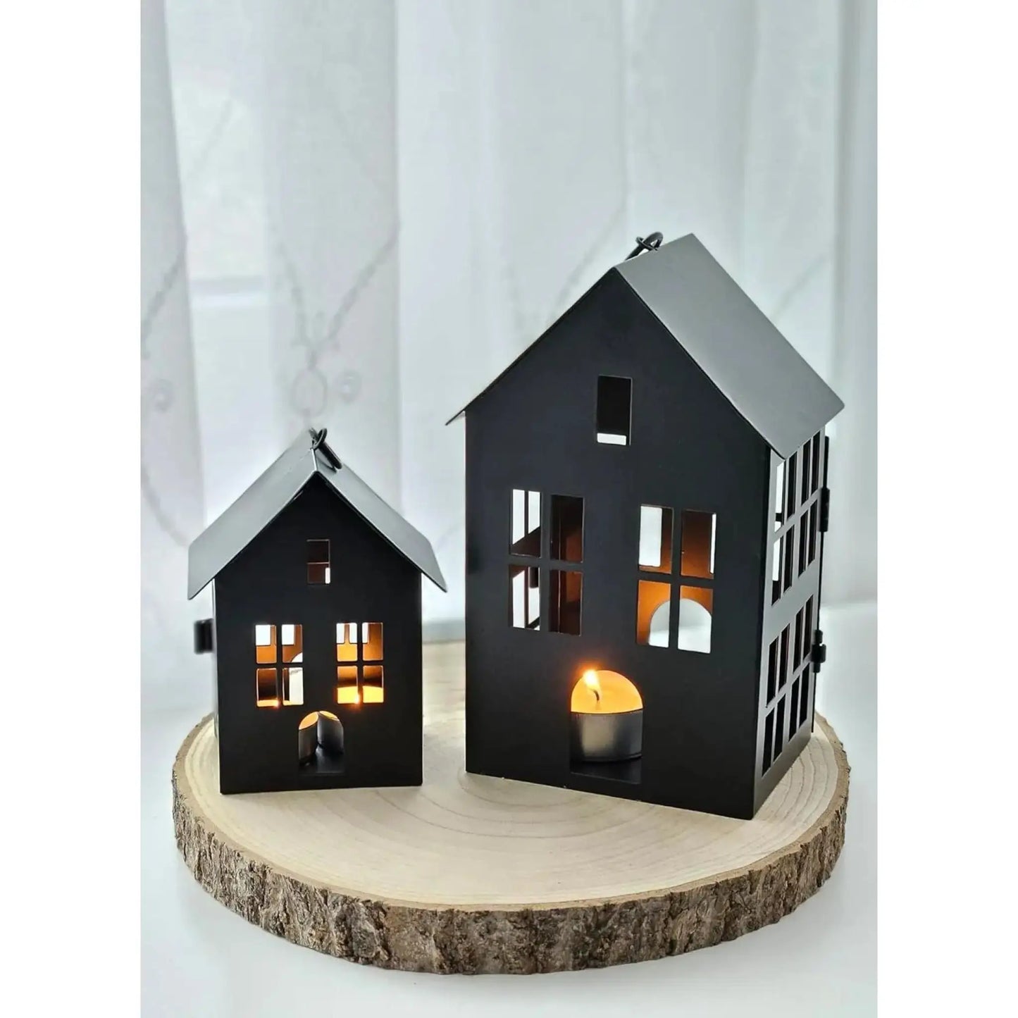 Haus Metall schwarz Dekoration meinposten 3 Set Laternen Windlicht
