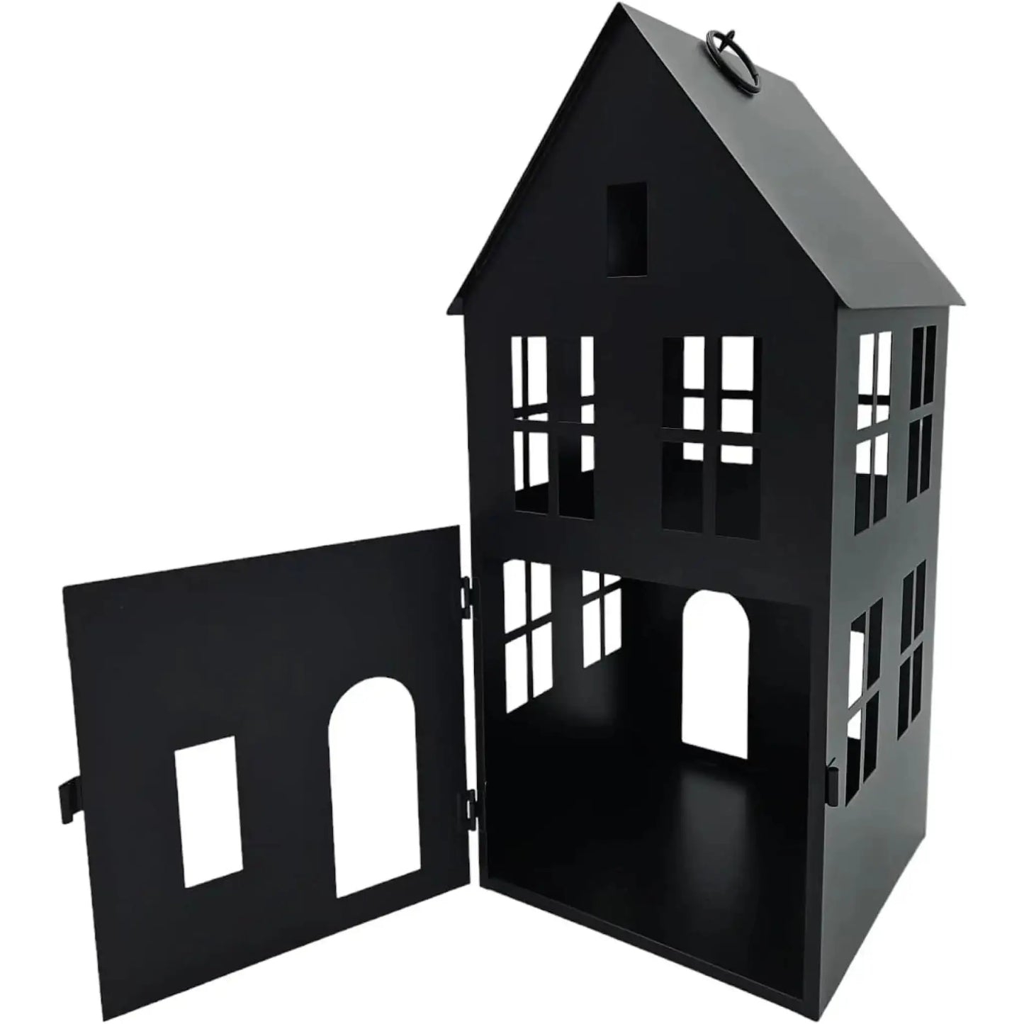 Haus Metall schwarz Dekoration meinposten 3 Set Laternen Windlicht
