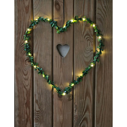 Herz Stern Fenster LED Silhouette Warmweiß Weihnachtsbeleuchtung 30cm Deko grün