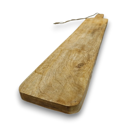 Holzbrett Dekobrett Holzplatte langes Tablett Mangoholz 76x12 cm massiv Kerzentablett