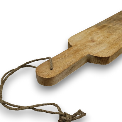 Holzbrett Dekobrett Holzplatte langes Tablett Mangoholz 76x12 cm massiv Kerzentablett