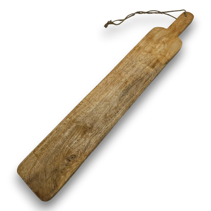 Holzbrett Dekobrett Holzplatte langes Tablett Mangoholz 76x12 cm massiv Kerzentablett