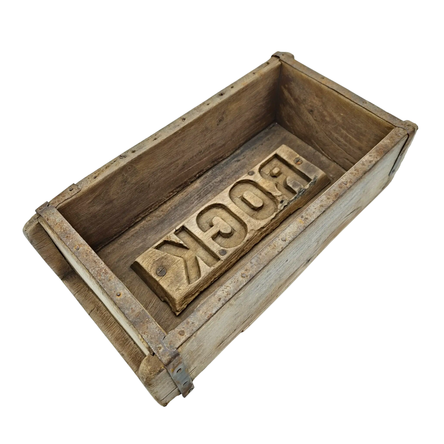 Holzkiste Ziegelform Ziegelsteinform Kiste recyceltes Holz Kasten 31 cm Original rustikal
