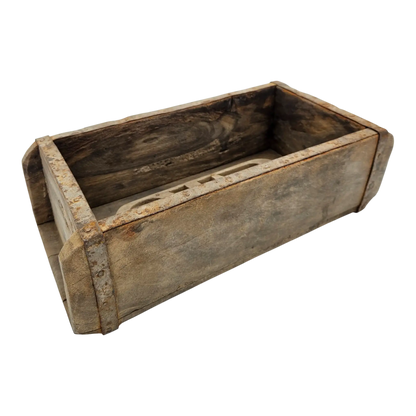 Holzkiste Ziegelform Ziegelsteinform Kiste recyceltes Holz Kasten 31 cm Original rustikal