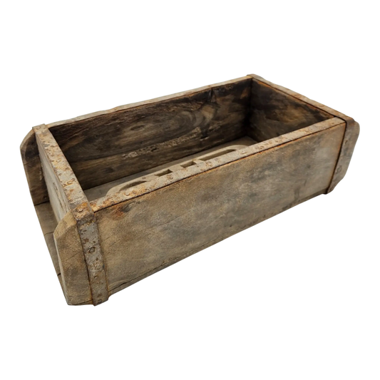 Holzkiste Ziegelform Ziegelsteinform Kiste recyceltes Holz Kasten 31 cm Original rustikal