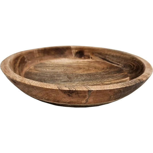 Holzschale Mangoholz Dekoschale rund Schale für Lebensmittel natur braun Ø 30 cm