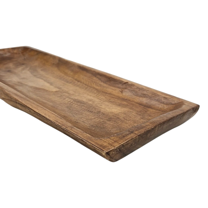 Holztablett Holzbrett Dekoschale Holzschale braun 58x22 cm Kerzentablett Dekobrett XXL