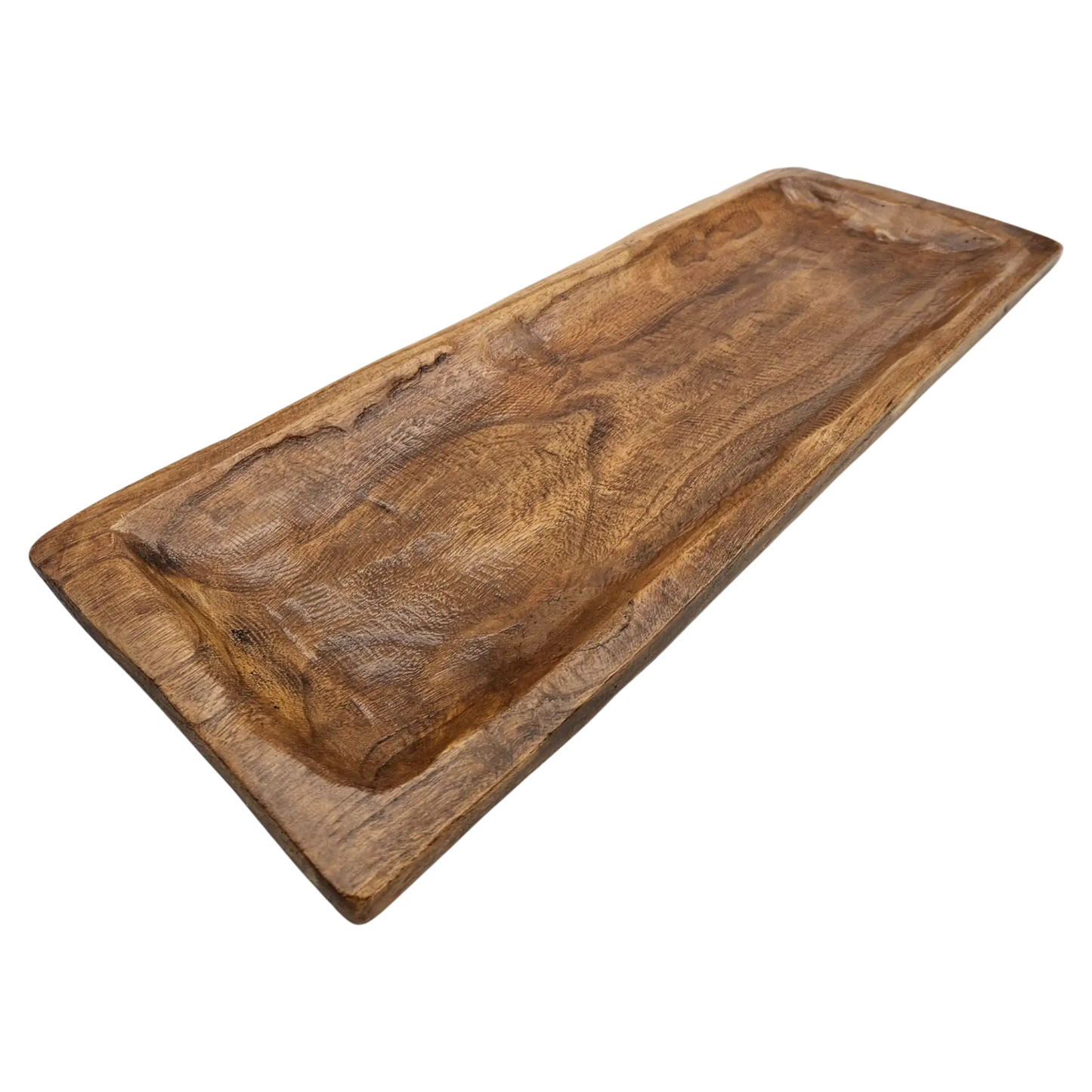 Holztablett Holzbrett Dekoschale Holzschale braun 58x22 cm Kerzentablett Dekobrett XXL