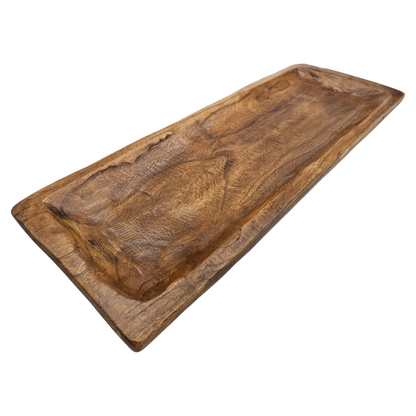 Holztablett Holzbrett Dekoschale Holzschale braun 58x22 cm Kerzentablett Dekobrett XXL