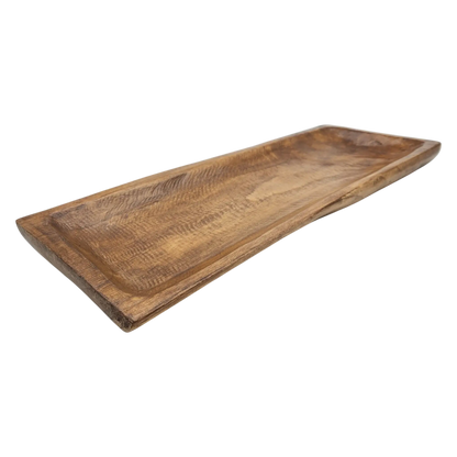 Holztablett Holzbrett Dekoschale Holzschale braun 58x22 cm Kerzentablett Dekobrett XXL