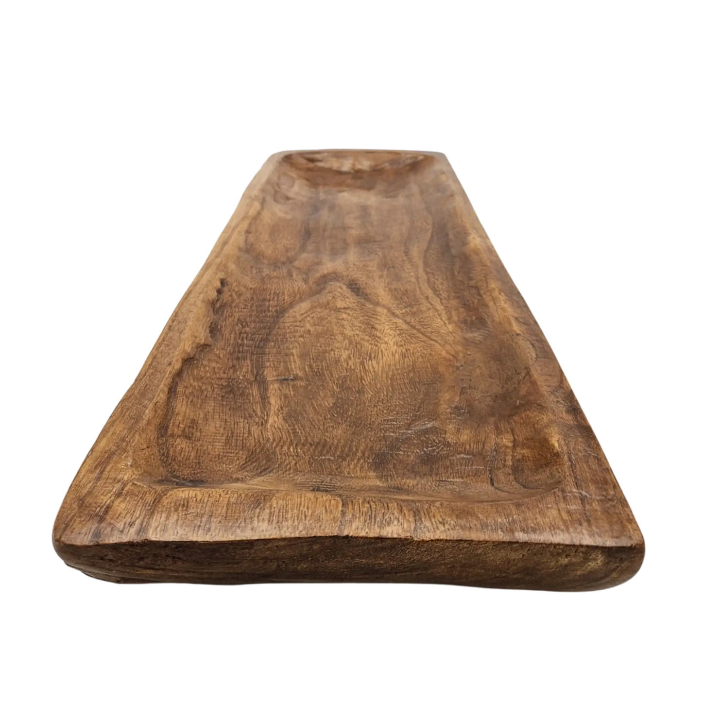 Holztablett Holzbrett Dekoschale Holzschale braun 58x22 cm Kerzentablett Dekobrett XXL