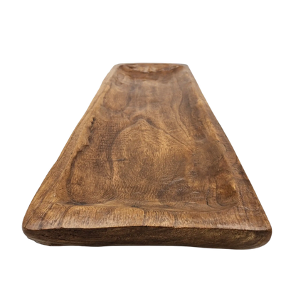 Holztablett Holzbrett Dekoschale Holzschale braun 58x22 cm Kerzentablett Dekobrett XXL