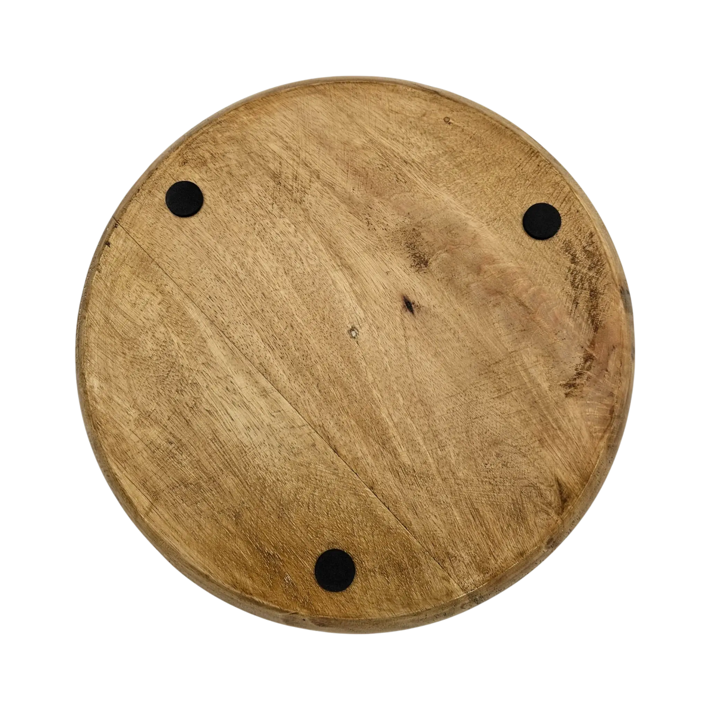 Holzteller Deko Teller Kerzenteller rund 22 o 30 cm Blattmuster braun Mangoholz dekobrett