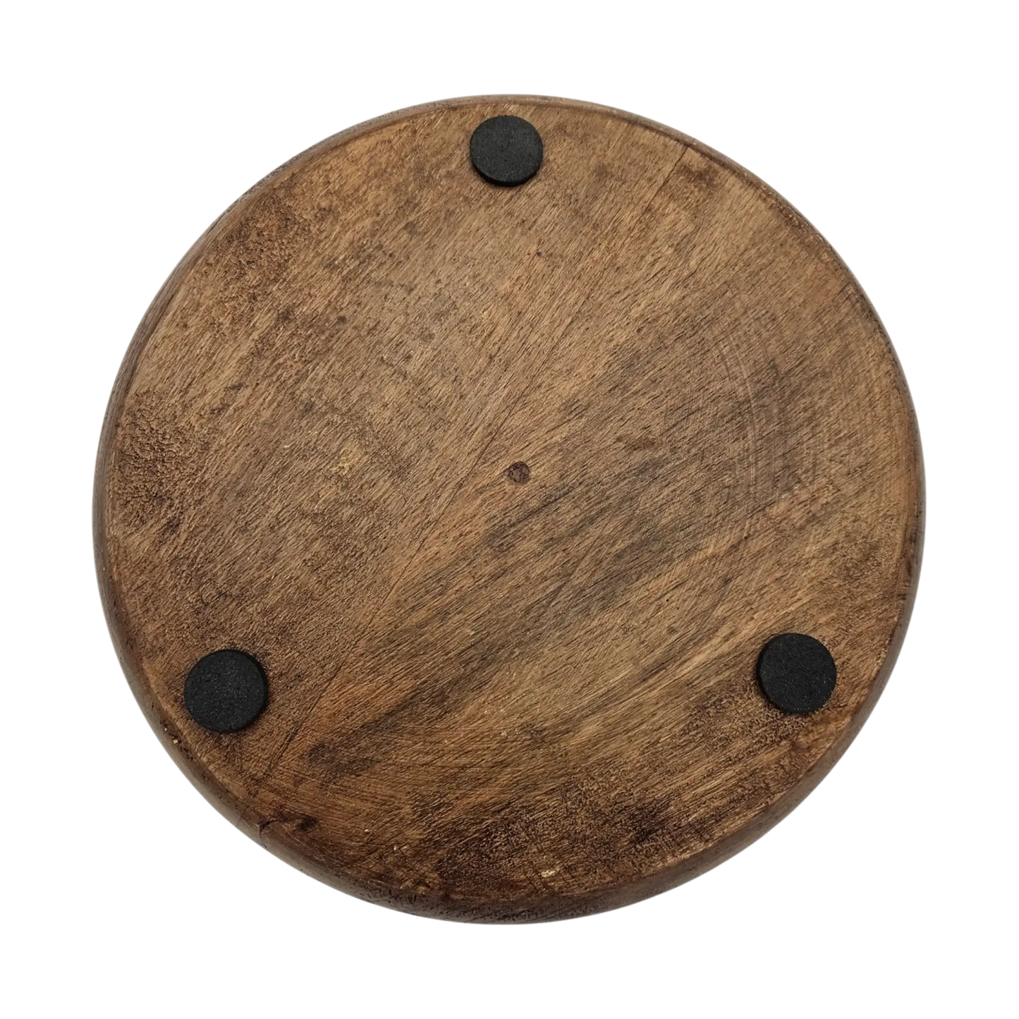 Holzteller Deko Teller Kerzenteller rund 22 o 30 cm Blattmuster braun Mangoholz dekobrett