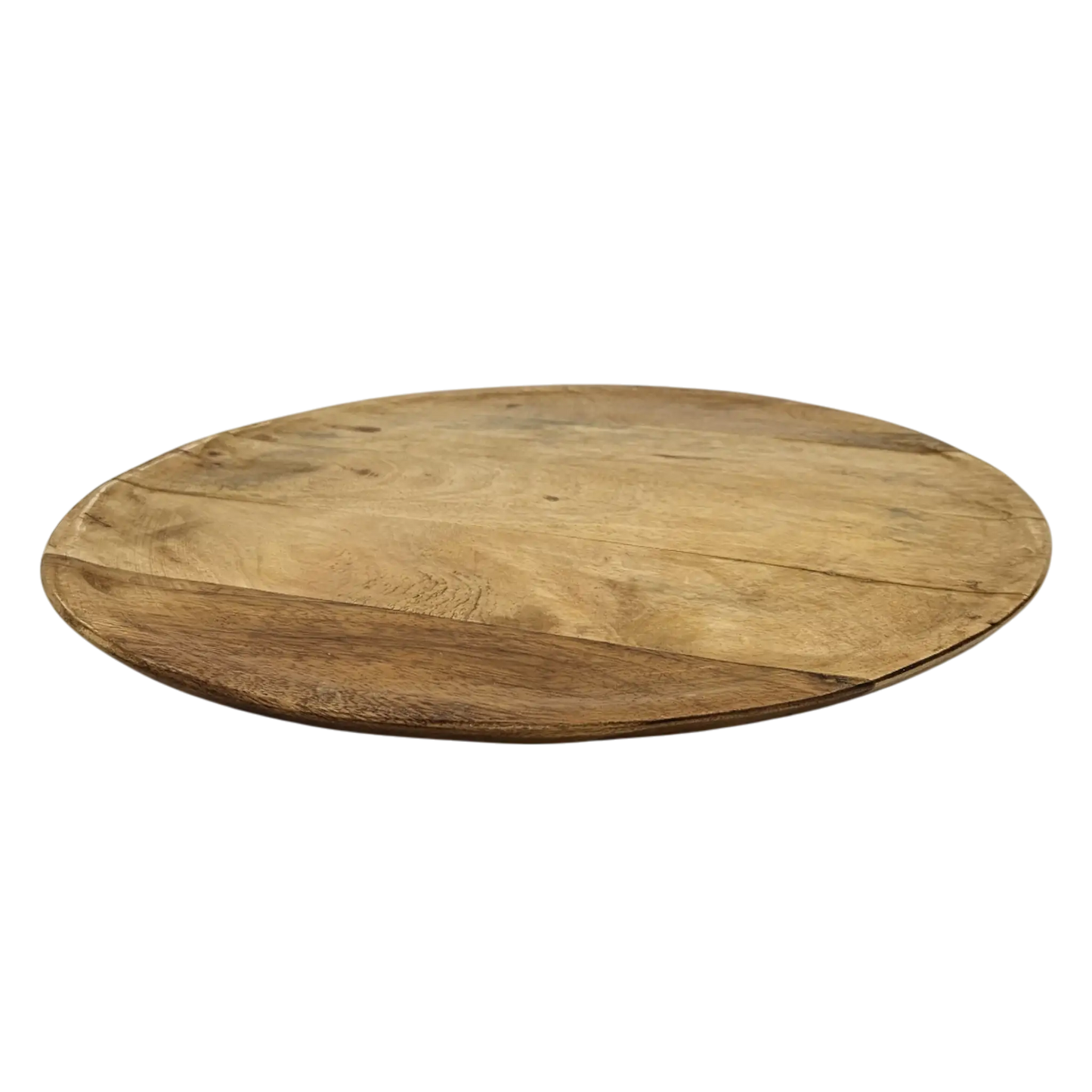 Holzteller Dekoteller rund hellbraun dunkelbraun 37 cm Kerzenteller Mangoholz