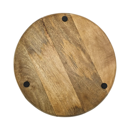 Holzteller Dekoteller rund hellbraun dunkelbraun 37 cm Kerzenteller Mangoholz