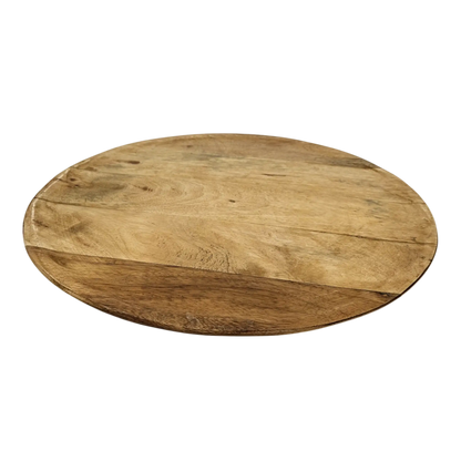 Holzteller Dekoteller rund hellbraun dunkelbraun 37 cm Kerzenteller Mangoholz