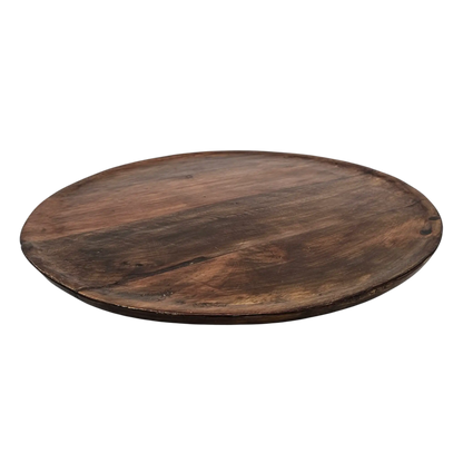 Holzteller Dekoteller rund hellbraun dunkelbraun 37 cm Kerzenteller Mangoholz