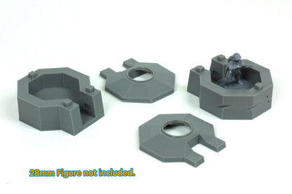 Pillbox Bunker Set Utah Beach - Tabletop Wargaming WW2 Terrain | 15mm 20mm 28mm Miniature 3D Printed Model | Bolt Action