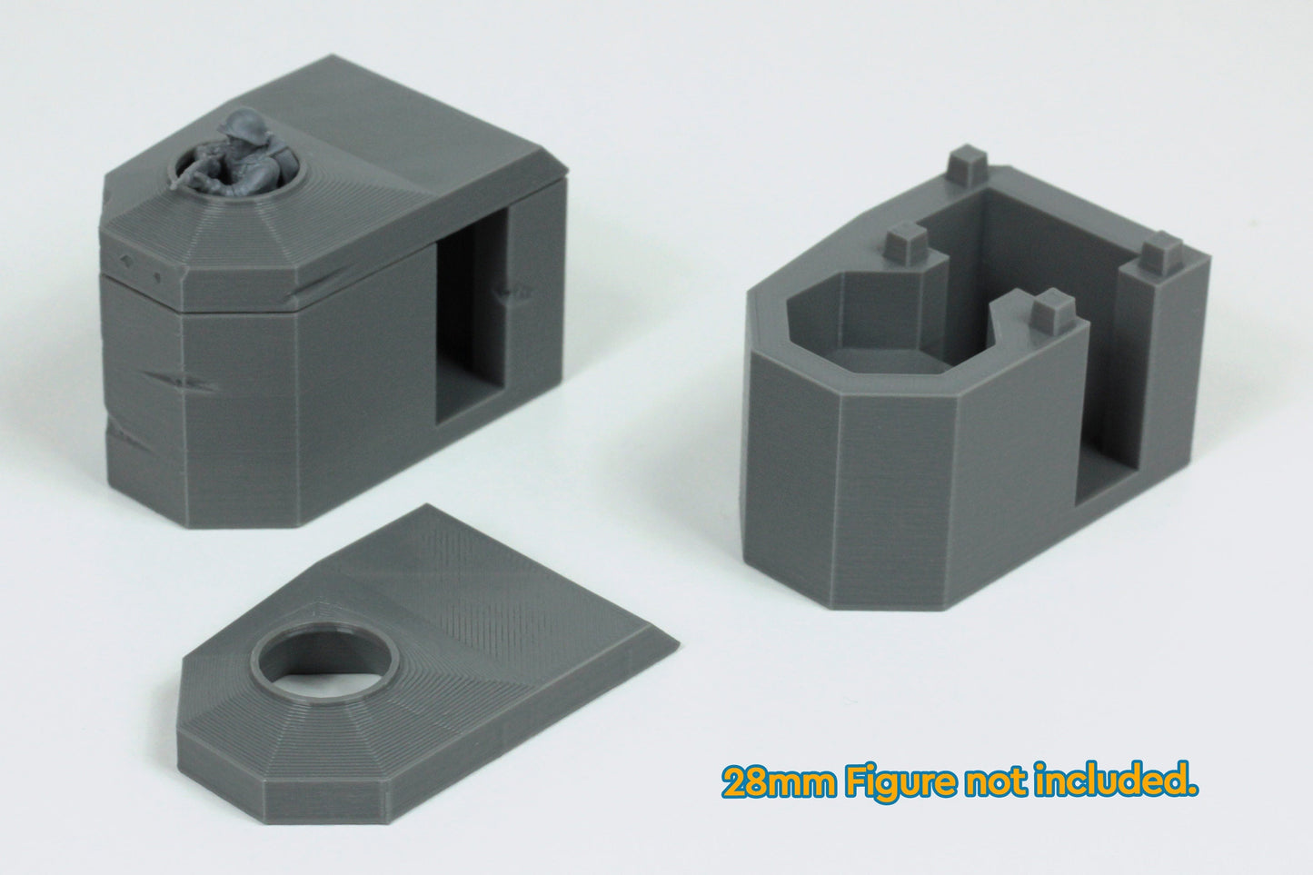 Bauform 58C Tobruk - Atlantic Wall Pillbox Bunkers - 15mm 20mm 28mm Tabletop Wargaming Terrain - Bolt Action
