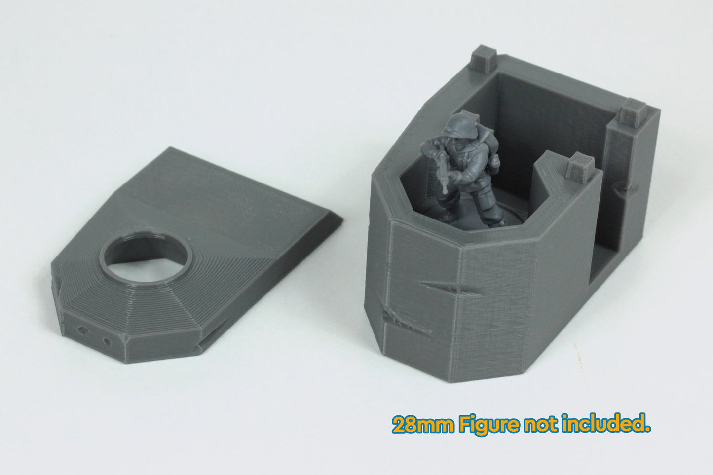 Bauform 58C Tobruk - Atlantic Wall Pillbox Bunkers - 15mm 20mm 28mm Tabletop Wargaming Terrain - Bolt Action