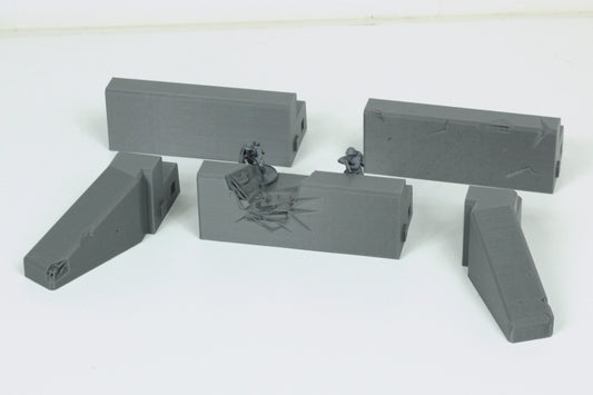 Atlantic Wall Concrete Defense Line - 28mm 20mm 15mm Tabletop Wargaming Terrain  Bolt Action - Flames of War