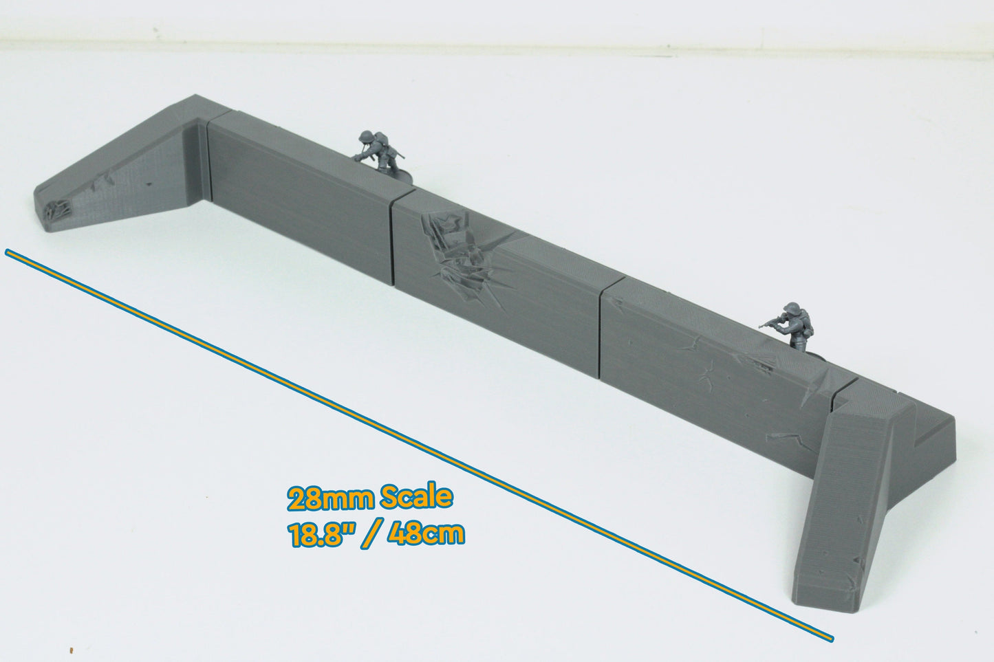 Atlantic Wall Concrete Defense Line - 28mm 20mm 15mm Tabletop Wargaming Terrain  Bolt Action - Flames of War