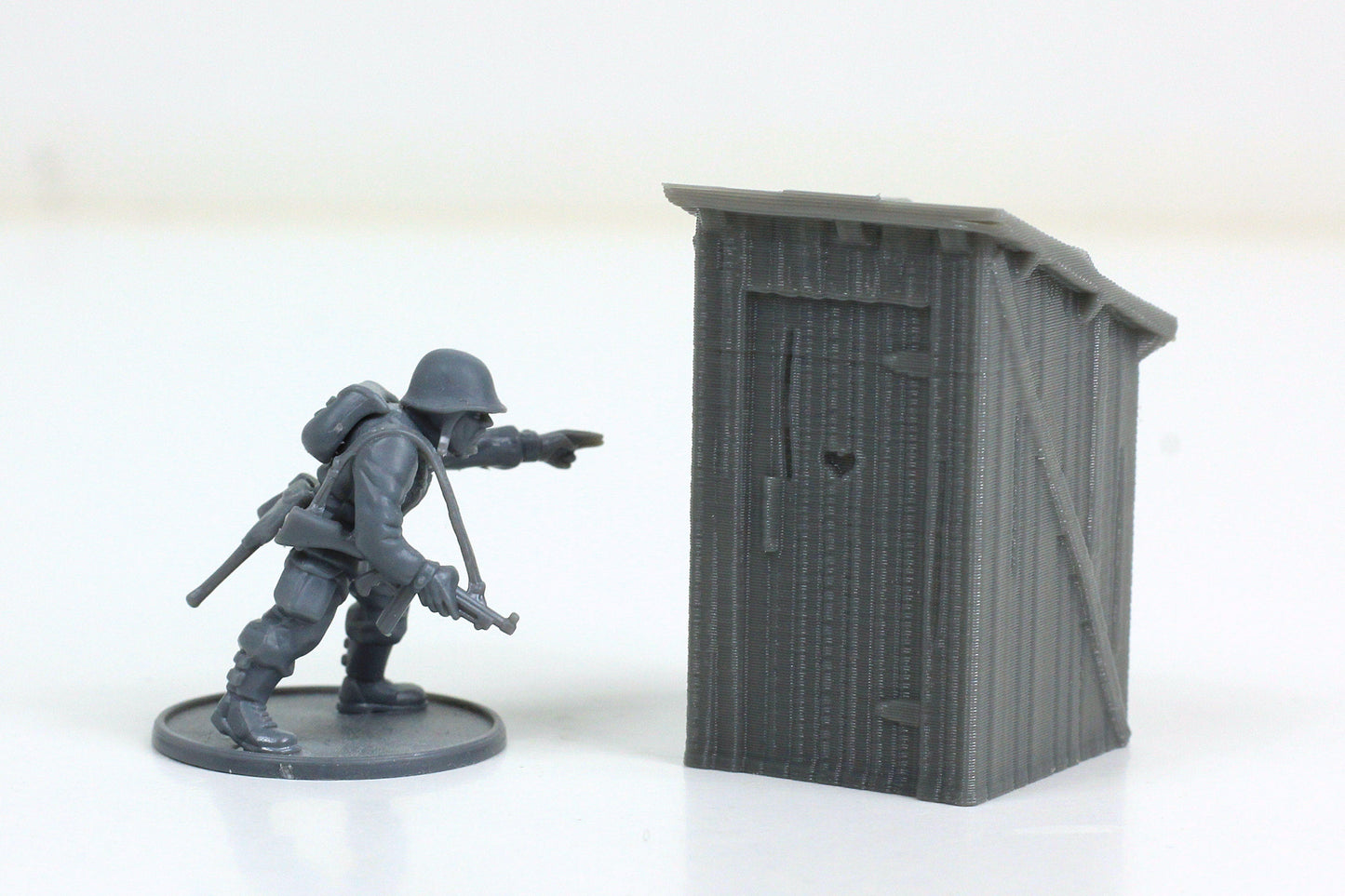 Rural Toilet - Tabletop Wargaming WW2 Terrain - 15mm - 20mm - 28mm - HO - Miniature 3D Printed Model