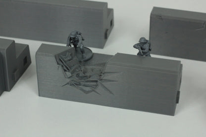 Atlantic Wall Concrete Defense Line - 28mm 20mm 15mm Tabletop Wargaming Terrain  Bolt Action - Flames of War