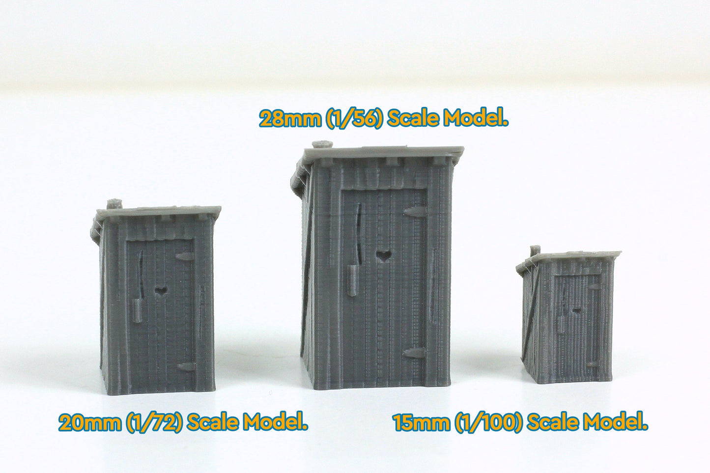 Rural Toilet - Tabletop Wargaming WW2 Terrain - 15mm - 20mm - 28mm - HO - Miniature 3D Printed Model