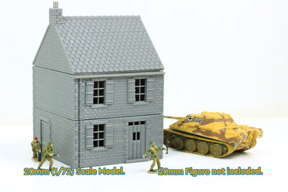 Normandy French Village House DS-T2 (Volume 1) - Tabletop Wargaming WW2 Terrain | 15mm 20mm 28mm Miniature 3D Printed Model | Bolt Action