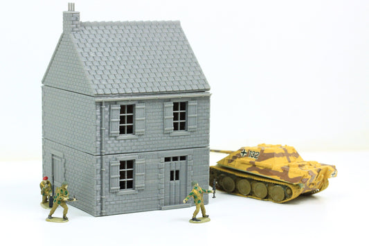 Normandy French Village House DS-T2 (Volume 1) - Tabletop Wargaming WW2 Terrain | 15mm 20mm 28mm Miniature 3D Printed Model | Bolt Action