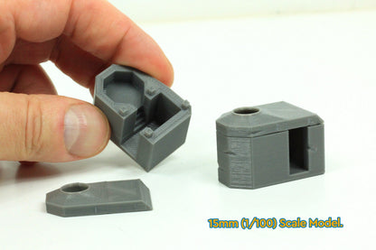 Bauform 58C Tobruk - Atlantic Wall Pillbox Bunkers - 15mm 20mm 28mm Tabletop Wargaming Terrain - Bolt Action