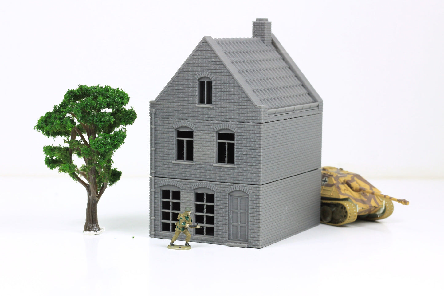 Dutch Spout Facade House - Tabletop Wargaming WW2 Terrain | 15mm 20mm 28mm HO Miniature 3D Printed Model | Bolt Action